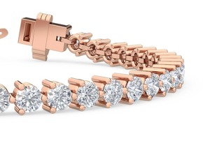 Pulsera de tenis clásica con diamantes cultivados en laboratorio, 5.00 CTW, 7 pulgadas, oro rosa de 9K - Product Image 2