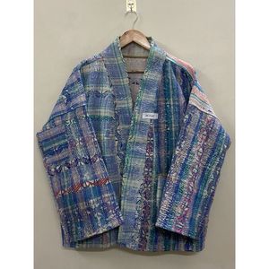Handmade 100% Cotton Patchwork kantha Kimono <b>Jacket</b> Full Sleeve Shawl Collar Eco-Friendly Women's Wear <b>jacket</b> - Product Image 6