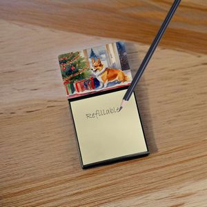 New Corgi Cozy Christmas Sticky Note Holder Self-Sticky Note <b>Pads</b> <b>Memo</b> <b>Pads</b> Refillable Dispenser Blank Desk Decorations - Product Image 2