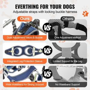 Silla de Ruedas Manual Ligera de 2 Ruedas para Perros, Carrito Ajustable para Mascotas para la Recuperación de las Patas Traseras, Ayuda en la Curación - Product Image 5