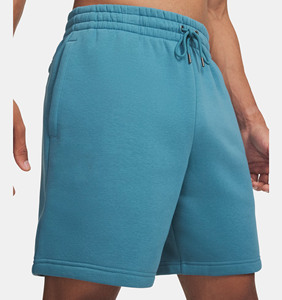 Shorts de survêtement en molleton premium pour hommes, décontractés, en mélange de coton, pour la détente et la gym, avec logo personnalisé, taille élastique et cordon de serrage, épais - Product Image 1