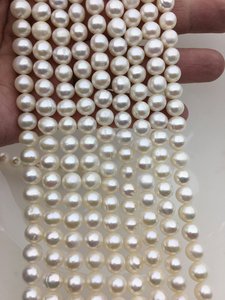 Perlas de Agua Dulce Blancas Naturales AA de 8mm, Casi Redondas, Tipo Patata, Alto Brillo, Calidad Heredada, Hilo Suelto para Fabricación de Joyería a Granel - Product Image 6