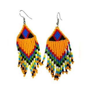 Pendientes Clásicos Boho Estilo 23 con Cuentas Bordadas, Diseño de Mariposa, Adornados con Diamantes, Joyería Ligera de Algodón - Product Image 3