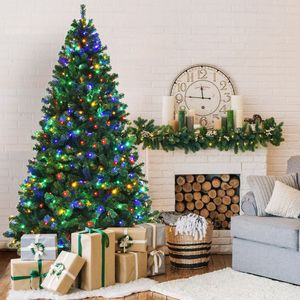Árbol de Navidad Artificial Preiluminado de Abeto de 7.5 Pies con 550 Luces Multicolor para Festividades - Product Image 6