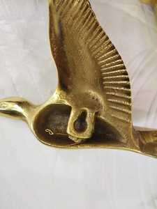 Sculpture murale d'oiseau volant 3D en aluminium rose doré, faite à la main, style Art Déco, décoration murale animale pour la maison - Product Image 4