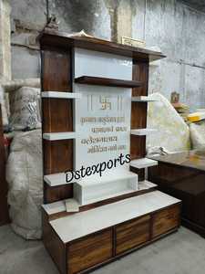 Marble Look Modern Teak Temple for Home Luxury White Wooden Mandir For Modern Homes Customized Temple <b>Unit</b> At Wholesale Prices - Product Image 3