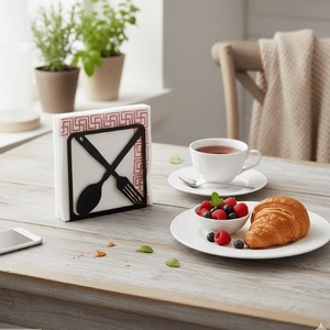 Modern Black Metal Napkin Holder Vintage Flower <b>Butterfly</b> Silhouette Paper Tissue Stand Kitchen <b>Dining</b> <b>Table</b> Organizer - Product Image 4