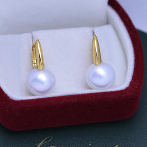 Pendientes de Perlas de Agua Dulce Moradas S925 para Mujer, 11-12 mm, Luz Intensa, Pequeñas Imperfecciones, Tres Vidas, Venta al por Mayor - Product Image 2