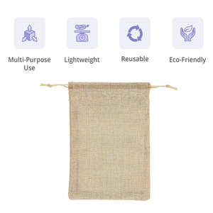 Sac en jute robuste et écologique avec cordon de serrage, production sur mesure en gros pour la vente au détail et les événements - Product Image 1