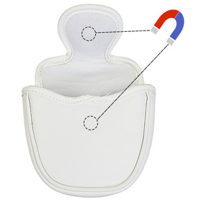 White PU Leather <b>Golf</b> Headcover Solid Color Protective Cover for Drivers and Irons - Product Image 3
