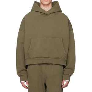 Fabricante de ropa de hombre pulóver sudadera sin cuerda 100% algodón de talla grande recortada Vintage sudaderas con capucha para hombres - Product Image 1