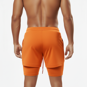 Custom Breathable Men Mid Waist Board <b>Shorts</b> <b>Compression</b> 2 in 1 100% Polyester Fitness Pocket Gym <b>Short</b> Workout Sports Running - Product Image 3