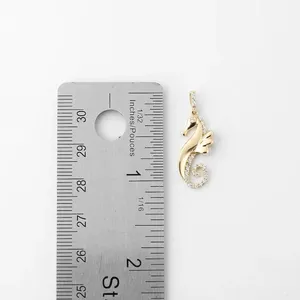 Round Cut Simulated Diamond Gorgeous Luxury Unisex Seahorse Pendant in 14k Yellow Gold Plated - Product Image 3