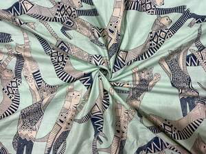 Organic Carded Printed Cambric Fabric Eco-Friendly Lightweight Red Palm Tree Custom Indian Handmade Cotton Boys Running Craft - Product Image 2