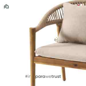 Modern All-Weather Durable Handwoven Teak Wood Comfortable <b>Dining</b> Chair for Outdoor Use Hotels Restaurants Living Room Courtyard - Product Image 2