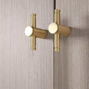 Poignée de meuble moderne en laiton en forme de T, design traditionnel, finition dorée, durable, pour commode, quincaillerie de cuisine, armoire de salle de bain - Product Image 4