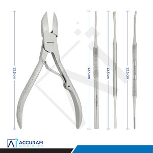 Accuram – Kit professionnel de coupe-ongles en acier inoxydable (4 pièces) pour ongles incarnés, outils de pédicure et podologie, soins des ongles - Product Image 5