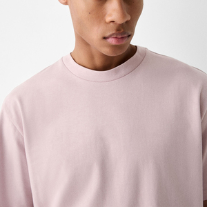 Camiseta de Hombre, Corte Recto, 100% Algodón, Color Rosa Bebé, Cuello Redondo, Manga Corta, Tejido Transpirable, Estilo Casual, Precios al por Mayor - Product Image 3