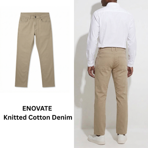 กางเกงทำงานผู้ชายผ้าฝ้ายเดนิมถักนุ่มสบาย Enovate - Product Image 4