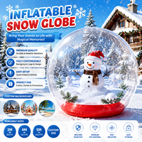Boule à neige gonflable pour décorations de Noël Tente dôme de cabine photo à bulles avec fond et souffleur