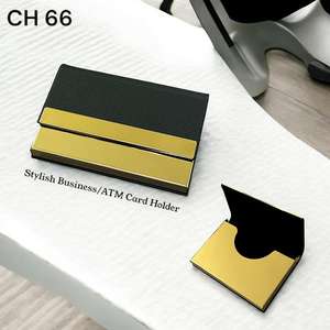 Porte-cartes de crédit et de visite magnétique de luxe en cuir noir, personnalisable avec logo, fait main, cadeau promotionnel, prix de gros - Product Image 4