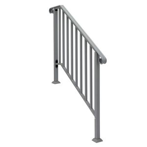 Dispositifs d'assistance pour la navigation sur les escaliers, rampes en fer à 3 marches, argentés, pour l'extérieur - Product Image 3