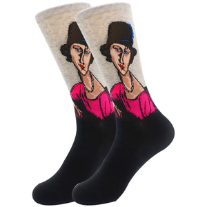 Chaussettes fantaisie personnalisées en gros, série d'art et de peintures à l'huile célèbres, chaussettes pour hommes, chaussettes tendance – Offre spéciale - Product Image 4