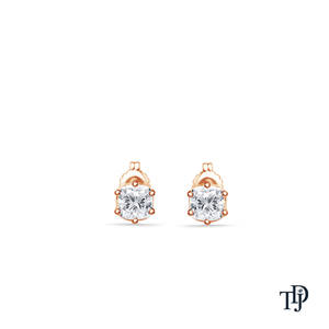 Pendientes de Diamantes Cultivados en Laboratorio con Corte Cojín de Seis Puntas en Oro de 14K - Product Image 3