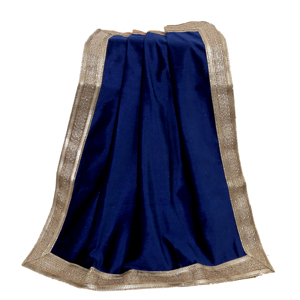 Mantel Cuadrado de Terciopelo Azul con Estampado, Paño de Altar, Tapete para Tarot, Textil para el Hogar, 24 Pulgadas, Decoración del Hogar por Indian Consigners - Product Image 4