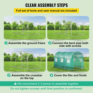 Serra a tunnel portatile 12 x 7 x 7 piedi con struttura prefabbricata in acciaio zincato, 1 trave superiore e 2 pali diagonali - Product Image 3