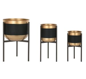 Jardinière en métal minimaliste avec support – Pot de fleurs de qualité supérieure pour un style de jardinage contemporain intérieur et extérieur - Product Image 3