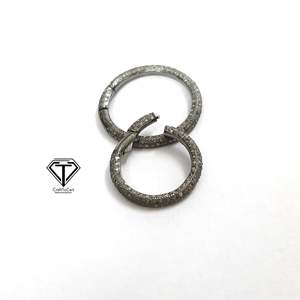Fermoir rond en or 14 carats serti de diamants, 11 mm, pour la fabrication de bijoux - Product Image 4