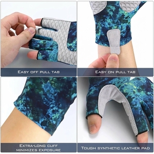 Guantes de Pesca Inteligentes, Medios Dedos, Sintéticos, con Impresión por Sublimación, Compatibles con Pantalla Táctil, Unisex, Antideslizantes, Resistentes al Desgaste, con Gancho, para Otoño - Product Image 6