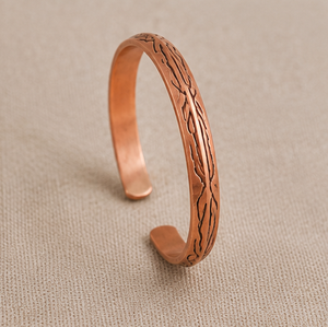 Premium Textured Beveled Open Cuff Pure Copper Bracelet With Fashionable Metal Jewelry Exquisite Design - Product Image 5