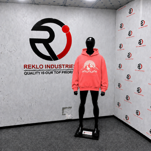 Sudadera con Capucha Oversize Personalizada con Gráfico de Montaña Rosa Coral, Estilo Urbano Unisex para Invierno, Top Casual con Capucha al por Mayor - Product Image 3