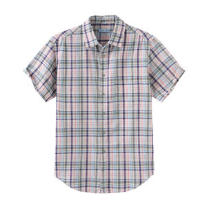 เสื้อเชิ้ตชายผ้าลินินแขนสั้นติดกระดุมมุก ลำลอง ผ้าฝ้าย สำหรับฤดูร้อน ชายหาด ปกคอปกตั้ง เสื้อชายหาดลำลองสำหรับผู้ชาย - Product Image 4
