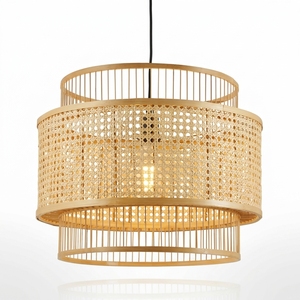 Natural Bamboo Lampshade Handmade Woven Pendant <b>Light</b> Shade for Boho Ceiling Lighting Home Decor Vietnam Manufacturer - Product Image 1