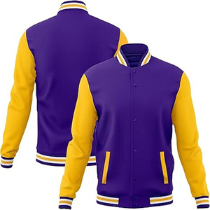 Chaqueta Varsity Estilo Urbano con Parches de Logotipos Personalizados, Diseños Geométricos y de Patchwork, Cuello Alto, Chaqueta de Invierno con Capucha - Product Image 1