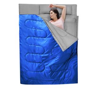 Sacco a Pelo Impermeabile 4 Stagioni per 2 Persone con 2 Cuscini, Attrezzatura per Escursionismo in Clima Freddo - Product Image 6