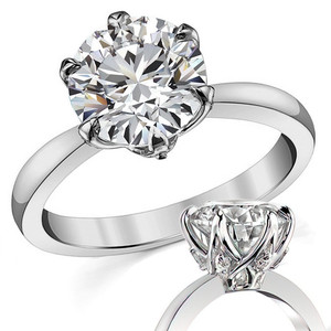 Designer 18k/22k/24k Gold Diamond <b>Ring</b> 6-prong Diamond Round Ha Lab Grown Diamond Engagement <b>Ring</b> For Brides Wear In Wedding - Product Image 1