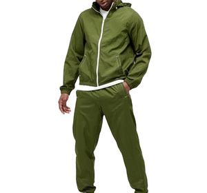 Conjunto Deportivo Informal de Dos Piezas para Hombre, Talla Grande, Ligero, Transpirable, con Capucha, de Secado Rápido, Cortavientos, Ropa Urbana - Product Image 1