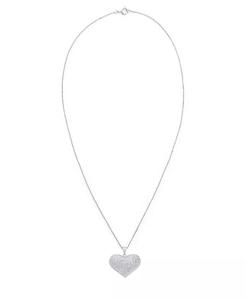 สร้อยคอจี้หัวใจชุบเงินลายเพชร | Macy's - Product Image 2
