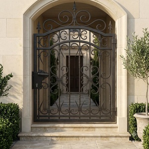 Portail double en fer forgé victorien de haute qualité, résistant à la rouille, avec revêtement en poudre, pour usage extérieur et entrepôt, sur mesure, garantie 3 ans - Product Image 4