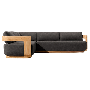 Contemporary Modern Style Outdoor Sectional <b>Sofa</b> Set Solid Teak <b>Wood</b> <b>Frame</b> Soft Cushion Luxury Lounge Couch Garden Furniture - Product Image 4