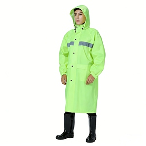 Hot Sale Reflective Hooded Long Spring Waterproof Poncho <b>Rain</b> <b>Jacket</b> for Adults Modern Simple Style for Fishing and Travel - Product Image 5