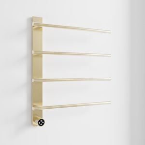 Moderno Portasciugamani in Ottone e Acciaio 20,5 X 24,2 X 3,2 Pollici con Funzione di Riscaldamento e Pieghevole per Bagno, Cucina, Camera da Letto e Soggiorno - Product Image 4