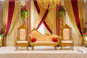 เก้าอี้โซฟาคู่ทรงบาร็อคสมัยใหม่ DST EXPORTS สำหรับงานแต่งงาน  เฟอร์นิเจอร์ตกแต่งเวทีงานแต่งงานสไตล์เอเชียสุดหรู - Product Image 2