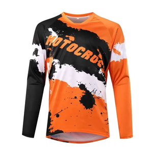 High Quality Custom Motocross Jersey Off-Road Racing Long-Sleeved T-Shirt Breathable Plus Size Motorcycle Auto Racing Wear - Product Image 1