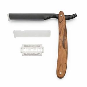 Dovo Shavette rasoir à manche en bois d'olivier pour tissus durs - Product Image 4