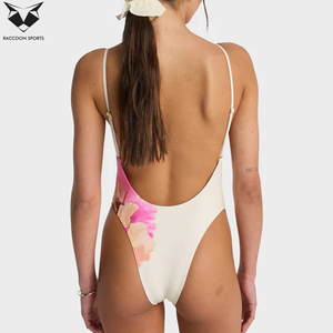 Bikinis de una pieza sublimados de corte alto con cuello en V, cómodos y fáciles de usar, de primera calidad, nueva tendencia, con corte automatizado. - Product Image 2